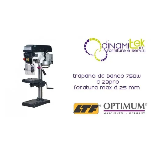 OPTIMUM 058OP3020 TRAPANO DA BANCO MODELLO D 23PRO FORATURA MAX d 25 mm 750W Dinamitek 1