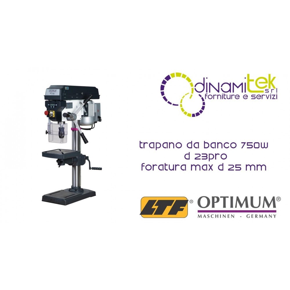 OPTIMUM 058OP3020 TRAPANO DA BANCO MODELLO D 23PRO FORATURA MAX d 25 mm 750W Dinamitek 1