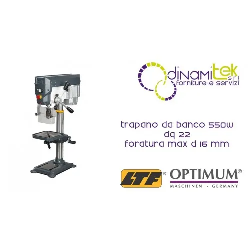 OPTIMUM 3191044 TRAPANO DA BANCO MODELLO DQ 22 FORATURA MAX d 16 mm 550W Dinamitek 1