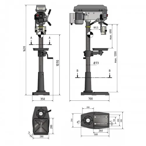 OPTIMUM 3191047 TRAPANO A COLONNA MODELLO DQ 25 FORATURA MAX d 25 mm 750W Dinamitek 5