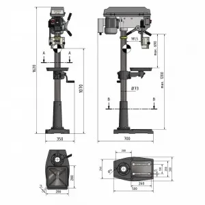 OPTIMUM 3191047 TRAPANO A COLONNA MODELLO DQ 25 FORATURA MAX d 25 mm 750W Dinamitek 5