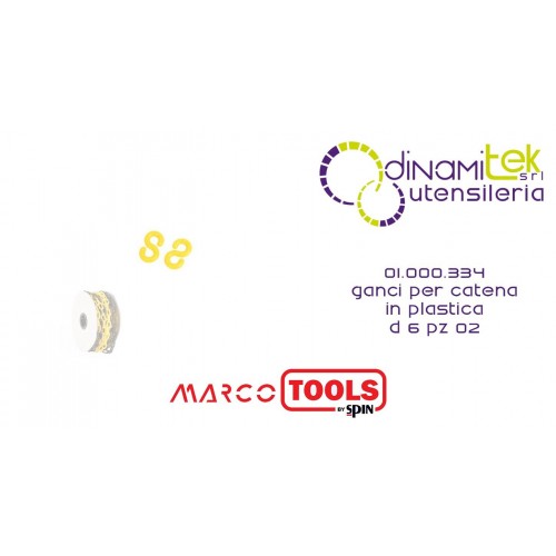 SPIN MARCO TOOLS 01.000.334 GANCI PER CATENA IN PLASTICA D 6 PZ 02 Dinamitek 1
