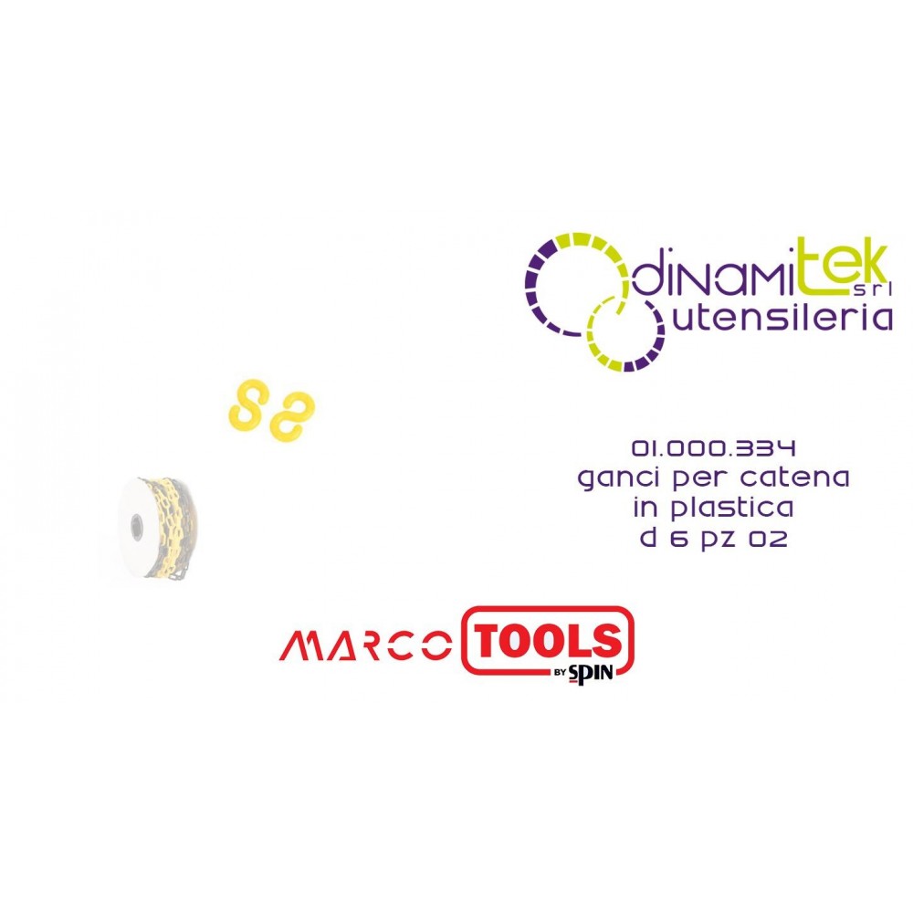SPIN MARCO TOOLS 01.000.334 GANCI PER CATENA IN PLASTICA D 6 PZ 02 Dinamitek 1
