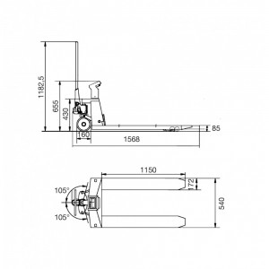PHW 2000 WP TRANSPALLET MANUALE 2T CON BILANCIA ELETTRONICA STAMPANTE INCLUSA UNICRAFT Dinamitek 4
