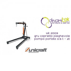 WK 2003 GRU CAPRETTA PIEGHEVOLE CON POMPA PORTATA 0.5 T - 2T UNICRAFT Dinamitek 1