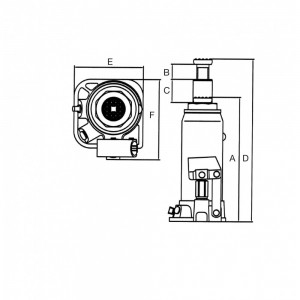 HSWH 20 TOP CRIC A BOTTIGLIA PRO PORTATA 20 T ALTEZZA MAX 459 MM UNICRAFT Dinamitek 6