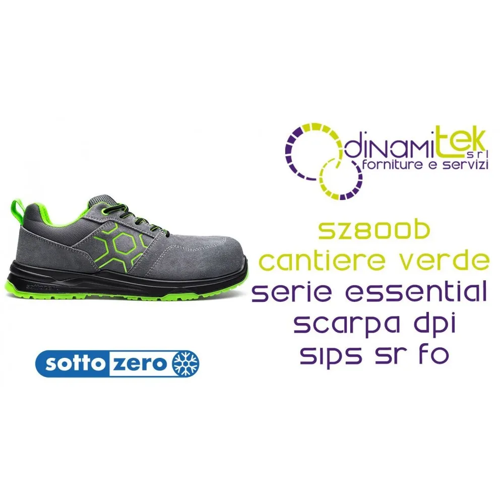 SOTTOZERO SZ800G CANTIERE GRIGIO VERDE SCARPA DPI EDILIZIA S1PS SR FO Dinamitek 1