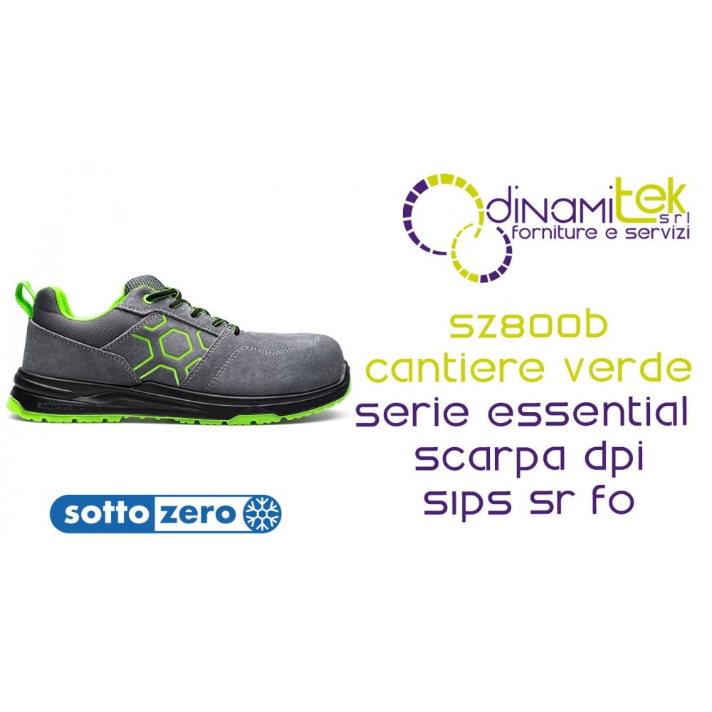 SOTTOZERO SZ800G CANTIERE GRIGIO VERDE SCARPA DPI EDILIZIA S1PS SR FO Dinamitek 1