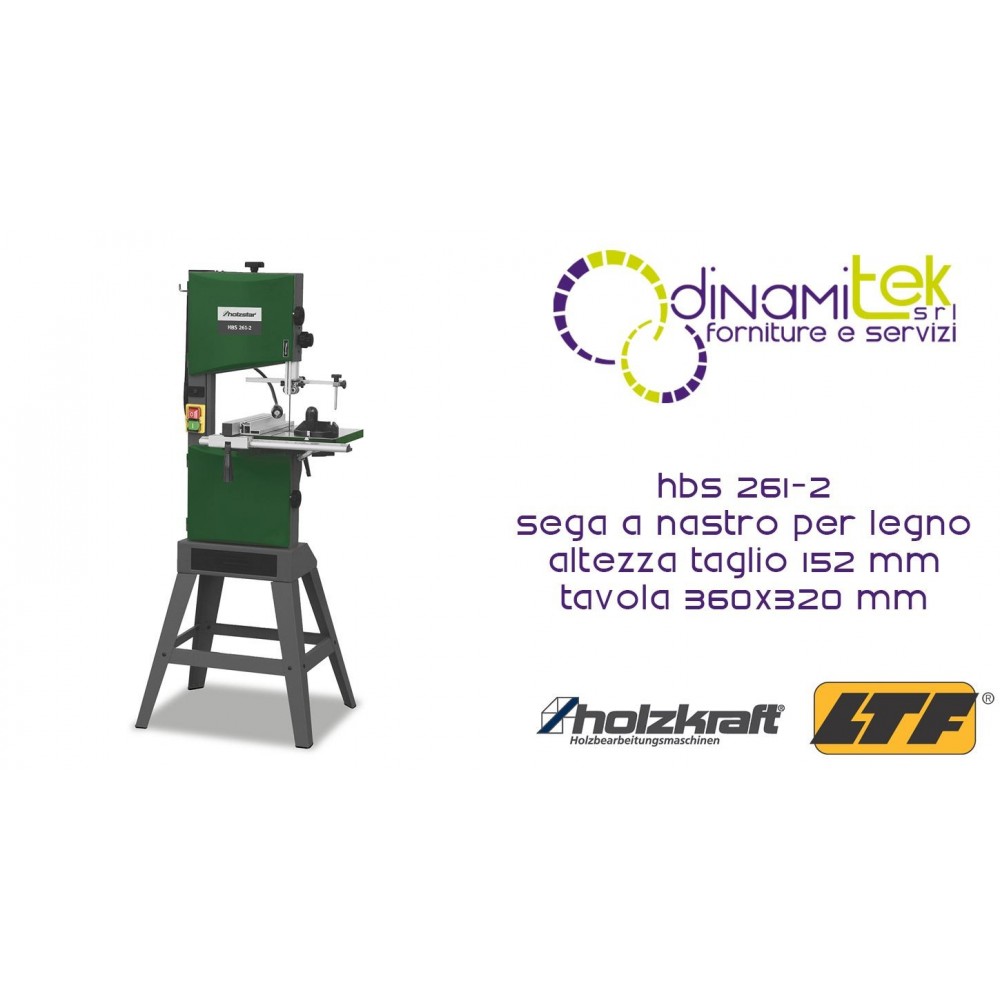HOLZKRAFT HBS 261-2 SEGA A NASTRO PER LEGNO ALTEZZA TAGLIO 152 mm DIMENSIONI TAVOLA 360X320 mm Dinamitek 1