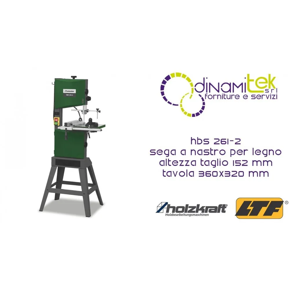 HOLZKRAFT HBS 261-2 SEGA A NASTRO PER LEGNO ALTEZZA TAGLIO 152 mm DIMENSIONI TAVOLA 360X320 mm Dinamitek 1