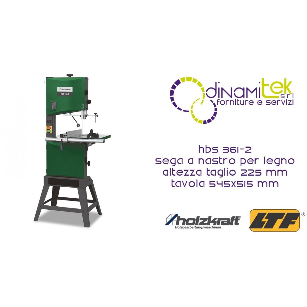 HOLZKRAFT HBS 361-2 SEGA A NASTRO PER LEGNO ALTEZZA TAGLIO 225 mm DIMENSIONI TAVOLA 545X515 mm Dinamitek 1