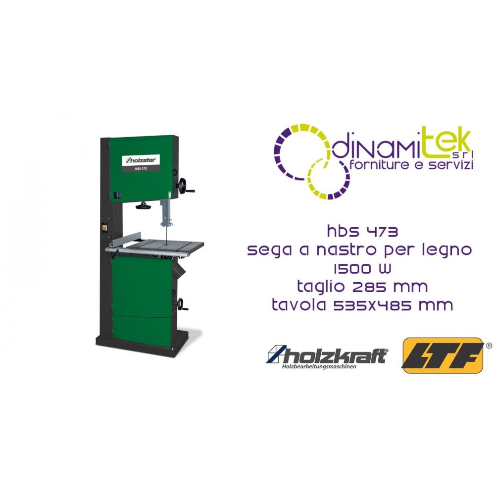 HOLZKRAFT HBS 473 SEGA A NASTRO PER LEGNO 1500 W TAGLIO 285 mm TAVOLA 535x485 mm Dinamitek 1