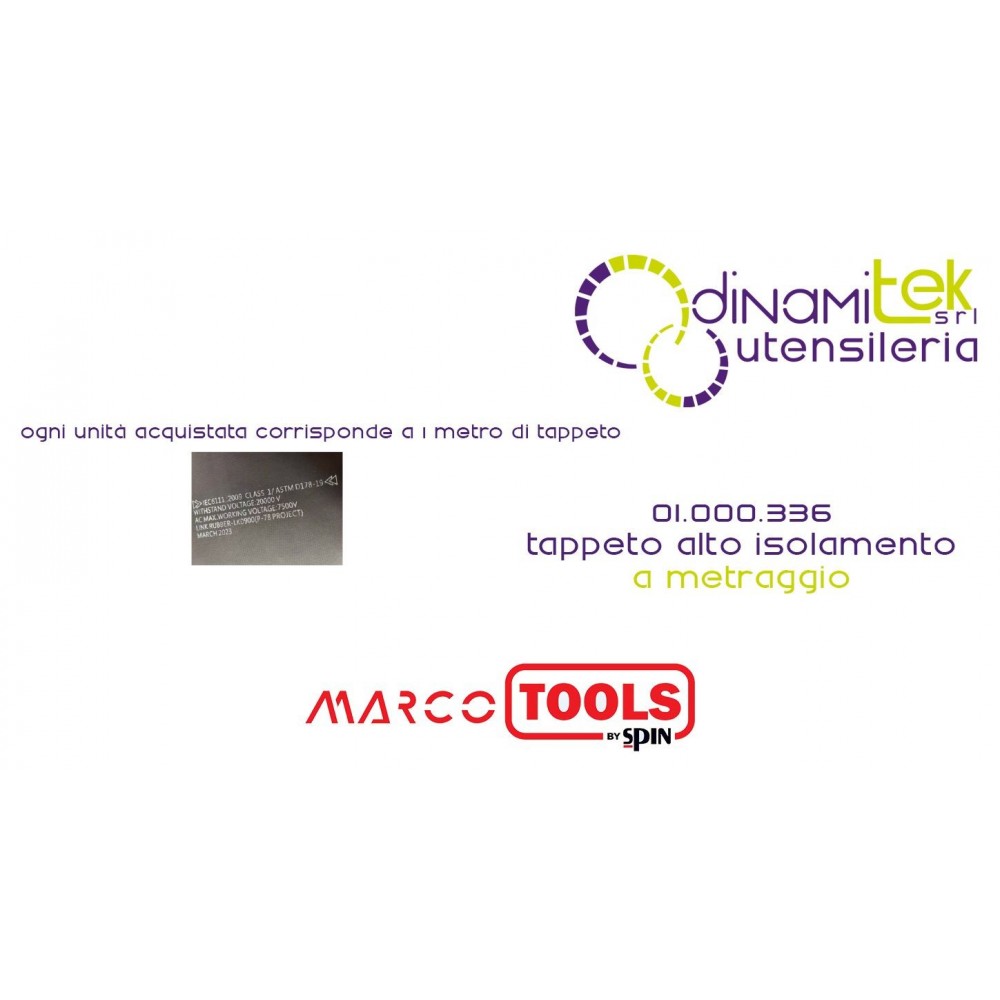 SPIN MARCO TOOLS 01.000.336 TAPPETO ALTO ISOLAMENTO A METRAGGIO Dinamitek 1