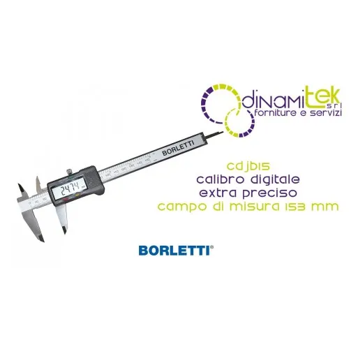 BORLETTI CDJB15 CALIBRO DIGITALE EXTRA PRECISO CAMPO DI MISURA 153 mm Dinamitek 1