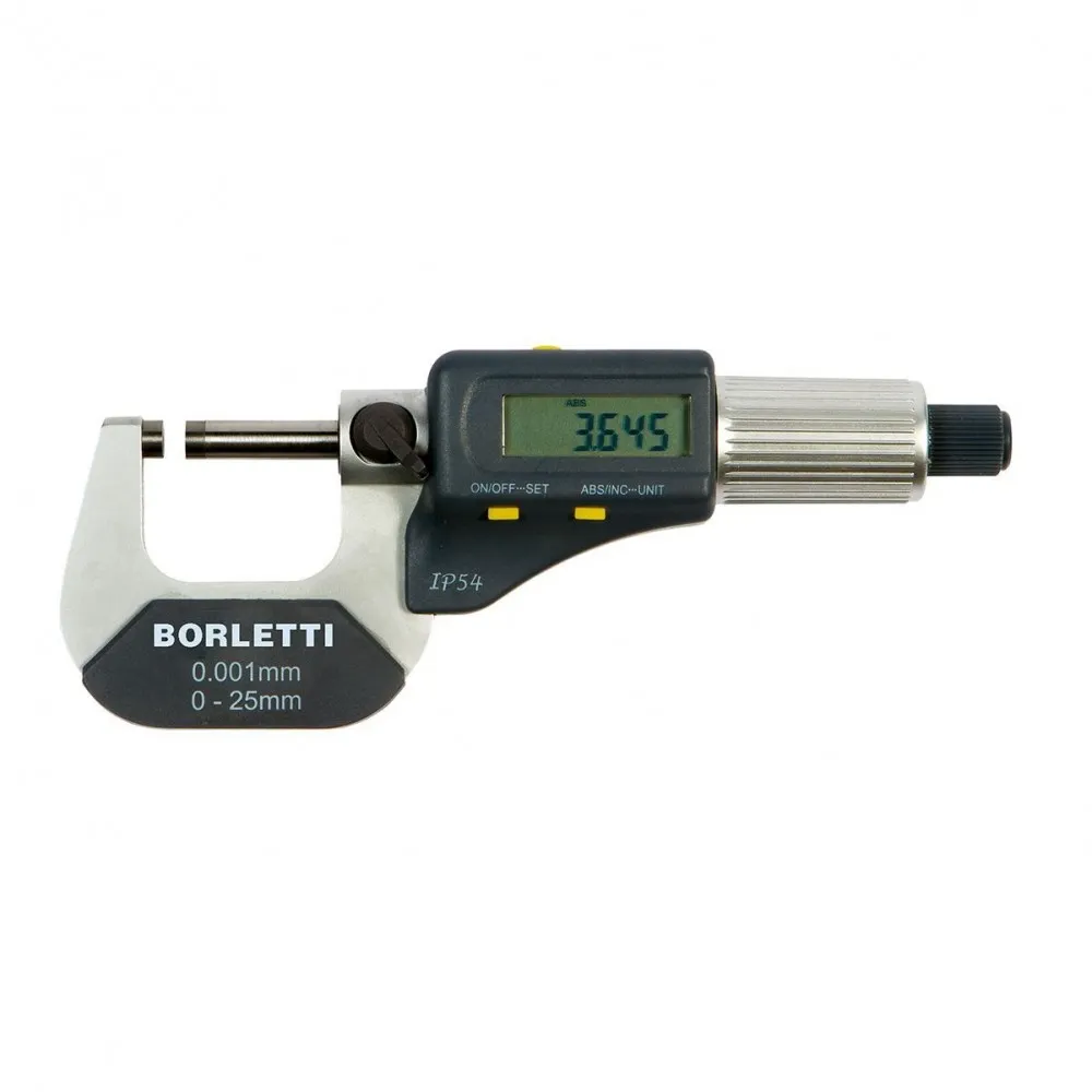 BORLETTI MDE1 MICROMETRO MILLESIMALE ELETTRONICO DIGITALE PER ESTERNI CAMPO DI MISURA 0-25 mm Dinamitek 2