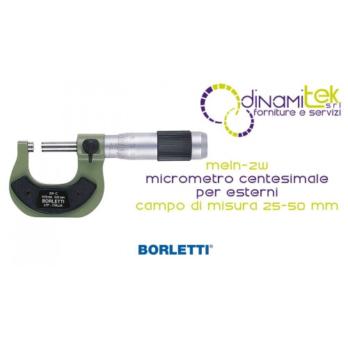 BORLETTI MELN-2W MICROMETRO CENTESIMALE PER ESTERNI CAMPO DI MISURA 25-50 mm Dinamitek 1