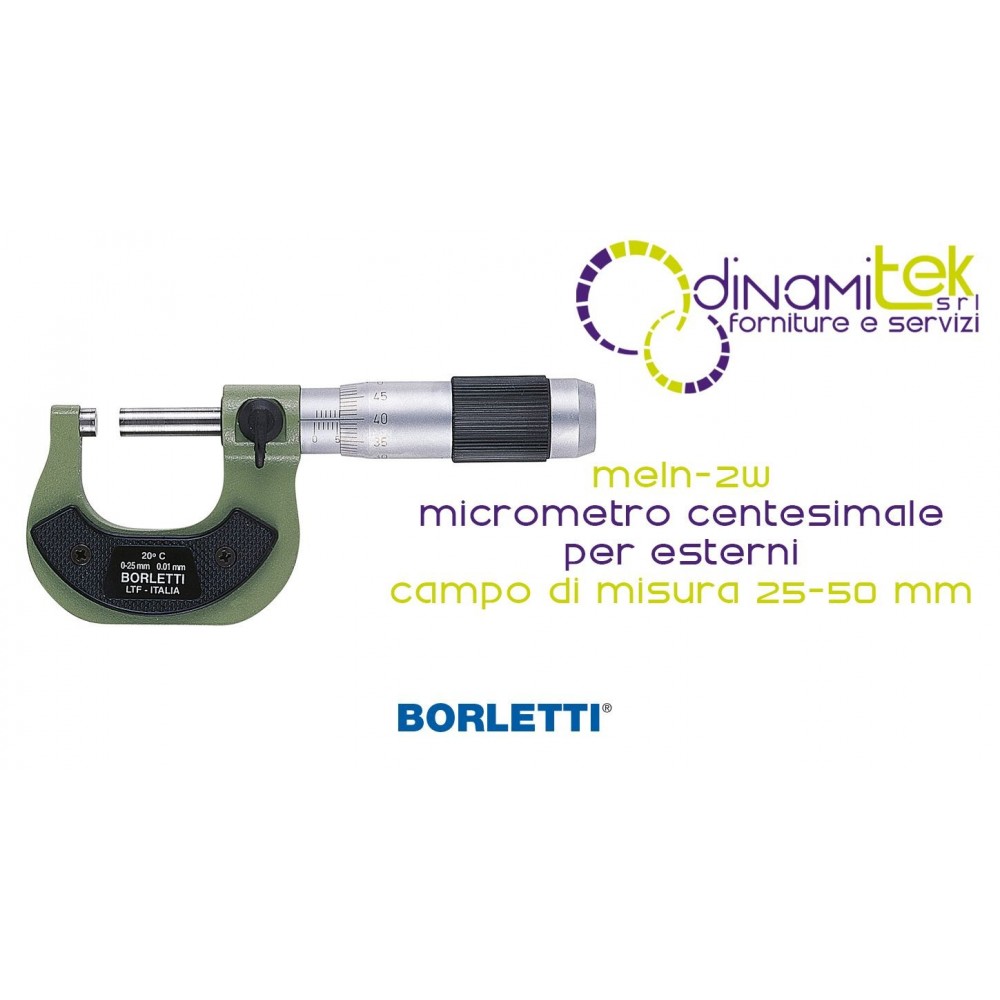 BORLETTI MELN-2W MICROMETRO CENTESIMALE PER ESTERNI CAMPO DI MISURA 25-50 mm Dinamitek 1
