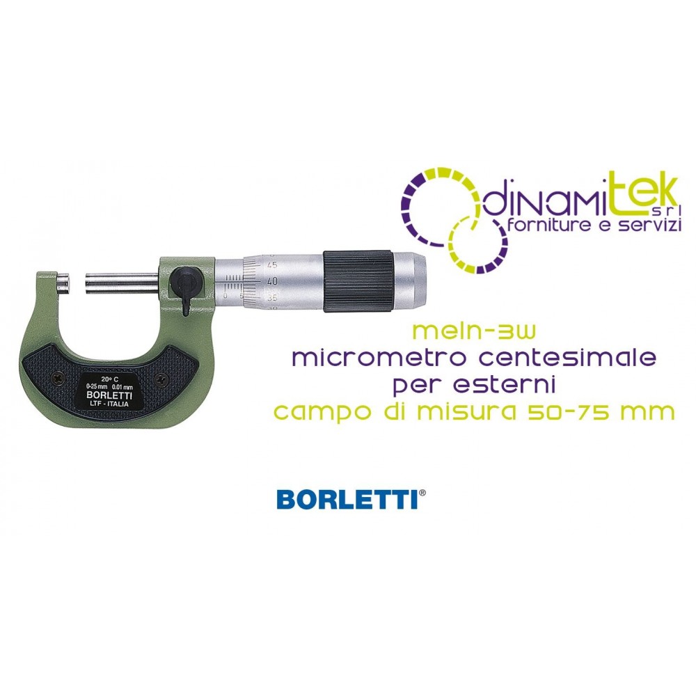 BORLETTI MELN-3W MICROMETRO CENTESIMALE PER ESTERNI CAMPO DI MISURA 50-75 mm Dinamitek 1
