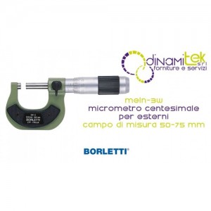 BORLETTI MELN-3W MICROMETRO CENTESIMALE PER ESTERNI CAMPO DI MISURA 50-75 mm Dinamitek 1