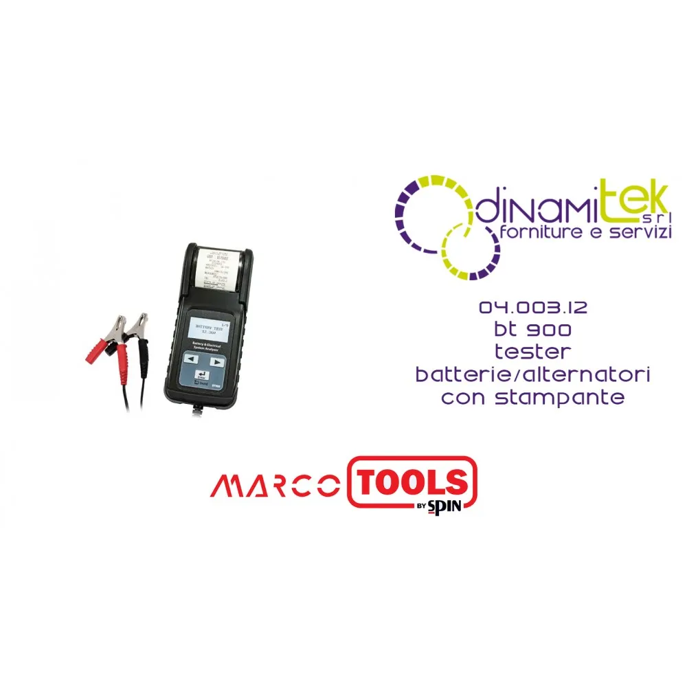 SPIN 04.003.12 BT 900 TESTER BATTERIE-ALTERNATORI CON STAMPANTE Dinamitek 1
