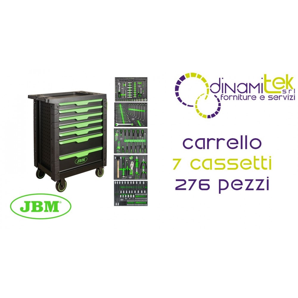 JBM SERIE489 54503 CARRELLO A 7 CASSETTI DOTATO CON 276 PEZZI Dinamitek 1