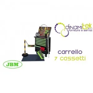 JBM 54236 CARRELLO PORTAUTENSILI 7 CASSETTI VERDE - VDE SPECIALE Dinamitek 1