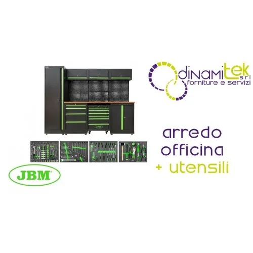 JBM SERIE446 SET DI MOBILI COMPONIBILI PER OFFICINA (18 PEZZI) + SET DI 4 MODULI DI UTENSILI IN CARBONIO EVA Dinamitek 1