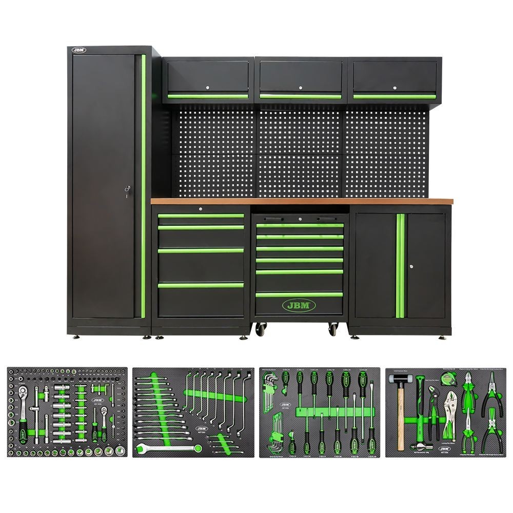 JBM SERIE446 SET DI MOBILI COMPONIBILI PER OFFICINA (18 PEZZI) + SET DI 4 MODULI DI UTENSILI IN CARBONIO EVA Dinamitek 2