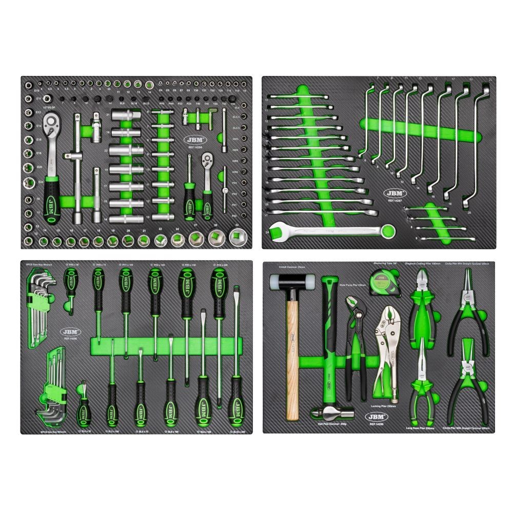 JBM SERIE446 SET DI MOBILI COMPONIBILI PER OFFICINA (18 PEZZI) + SET DI 4 MODULI DI UTENSILI IN CARBONIO EVA Dinamitek 4