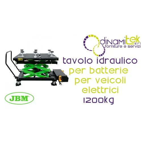 JBM 54386 TAVOLO IDRAULICO PER BATTERIE PER VEICOLI ELETTRICI 1200KG Dinamitek 1