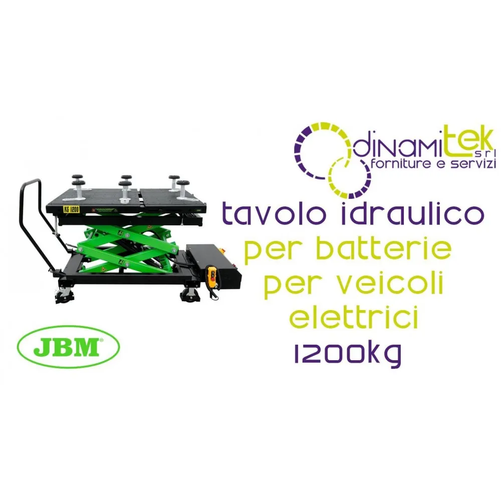 JBM 54386 TAVOLO IDRAULICO PER BATTERIE PER VEICOLI ELETTRICI 1200KG Dinamitek 1