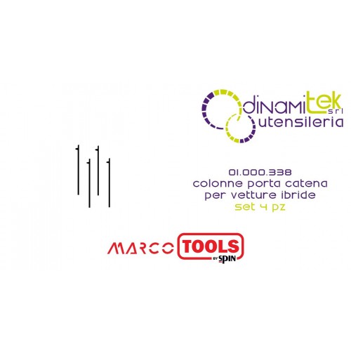 SPIN MARCO TOOLS 01.000.338 COLONNE PORTA CATENA PER VETTURE IBRIDE SET 4 PZ Dinamitek 1