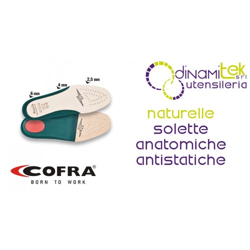 NATURELLE ANATOMICAL AND ANTISTATIC LEATHER INSOLES N 42 COFRA