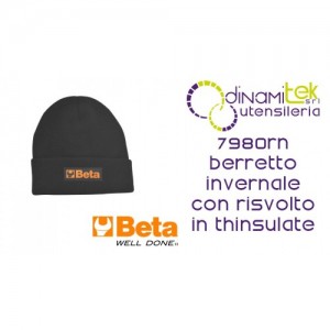 BETA 7980RN BERRETTO INVERNALE CON RISVOLTO IN THINSULATE NERO Dinamitek 1