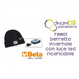 BETA 7980L BERRETTO INVERNALE CON LUCE LED RICARICABILE NERO Dinamitek 1