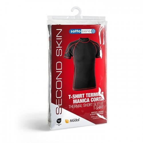 SOTTOZERO 21000 T-SHIRT TERMICA A MANICHE CORTE MODAL E COTONE NERA Dinamitek 4