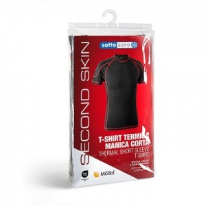 SOTTOZERO 21000 T-SHIRT TERMICA A MANICHE CORTE MODAL E COTONE NERA Dinamitek 4