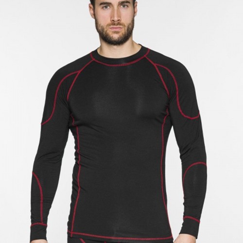 SOTTOZERO 20000 T-SHIRT TERMICA A MANICHE LUNGHE MODAL E COTONE NERA Dinamitek 3