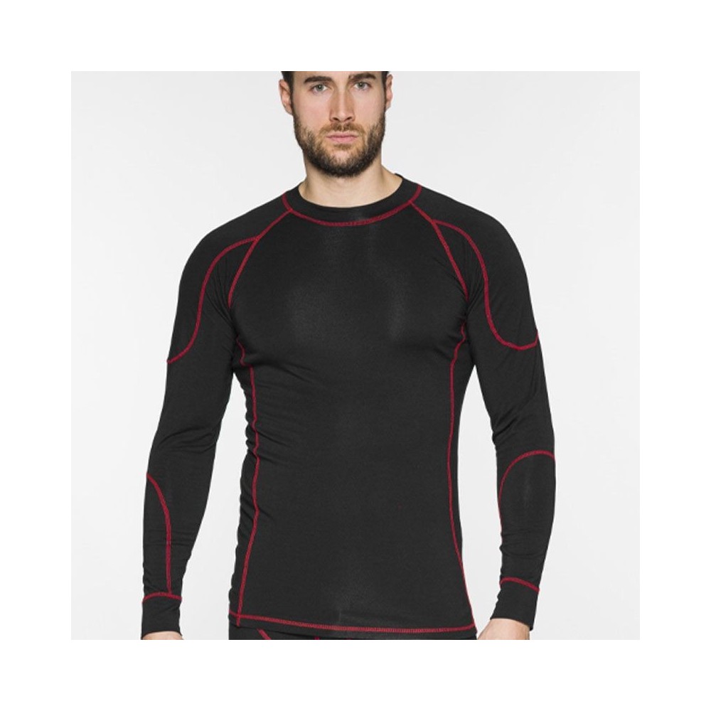 SOTTOZERO 20000 T-SHIRT TERMICA A MANICHE LUNGHE MODAL E COTONE NERA Dinamitek 3