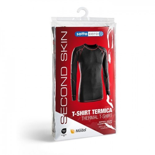 SOTTOZERO 20000 T-SHIRT TERMICA A MANICHE LUNGHE MODAL E COTONE NERA Dinamitek 4