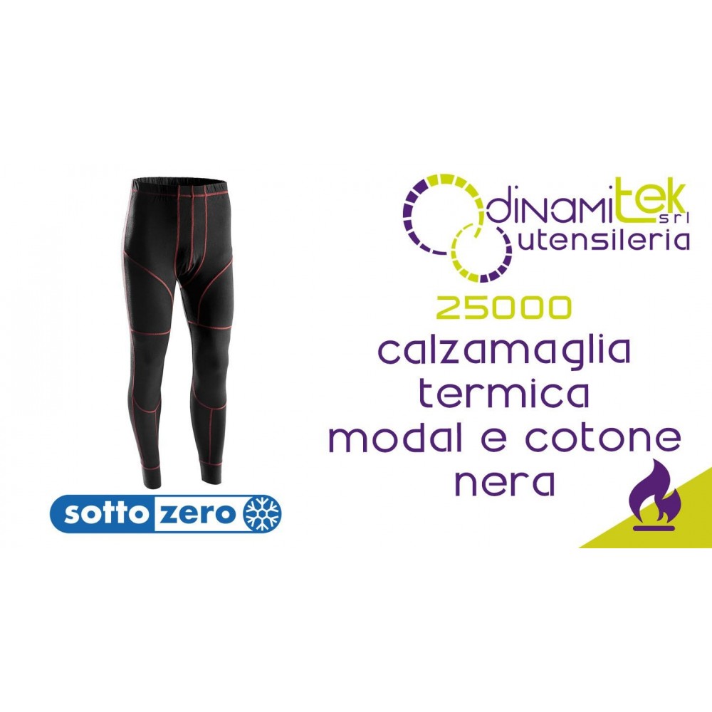 SOTTOZERO 25000 CALZAMAGLIA TERMICA DA LAVORO MODAL E COTONE NERA Dinamitek 1