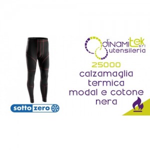 SOTTOZERO 25000 CALZAMAGLIA TERMICA DA LAVORO MODAL E COTONE NERA Dinamitek 1