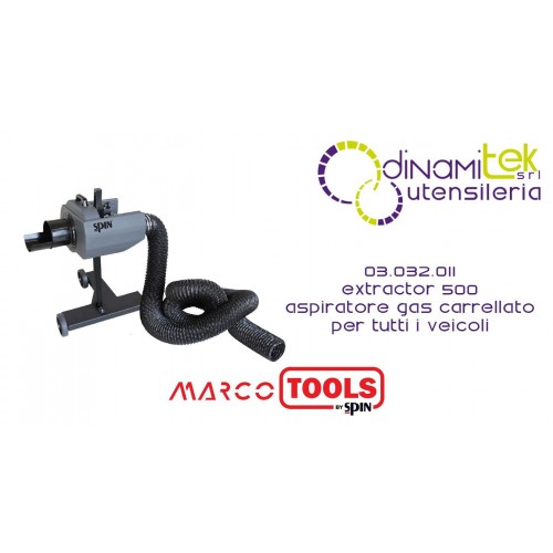 SPIN MARCO TOOLS 03.032.011 EXTRACTOR 500 ASPIRATORE GAS CARRELLATO PER AUTO FURGONI MOTOCICLI Dinamitek 1
