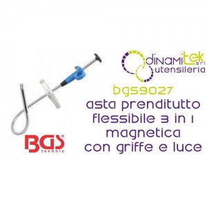 BGS TECHNIC BGS3197 ASTA PRENDITUTTO FLESSIBILE 3 IN 1 MAGNETICA CON GRIFFE E LUCE Dinamitek 1