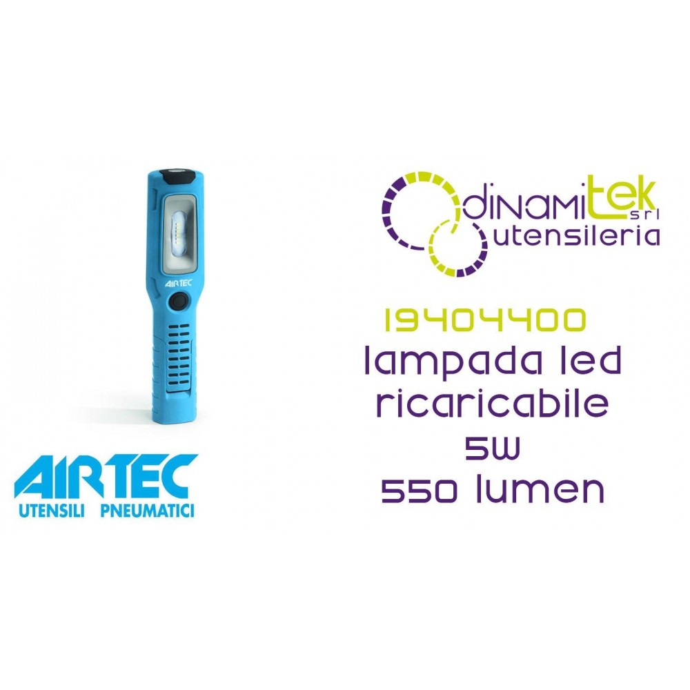 AIRTEC 19404400 LAMPADA LED RICARICABILE 5W 550 LUMEN Dinamitek 1