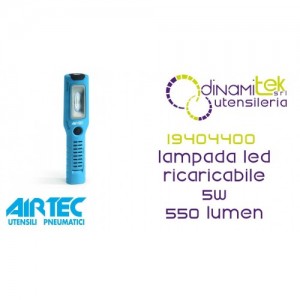 AIRTEC 19404400 LAMPADA LED RICARICABILE 5W 550 LUMEN Dinamitek 1