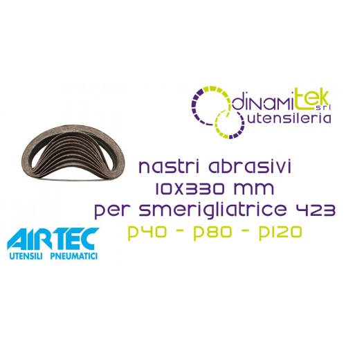 10X330 MM SCHLEIFBÄNDER FÜR AIRTEC 423 WINKELSCHLEIFER (P40 - P80 - P120) Packung mit 10 Stk.