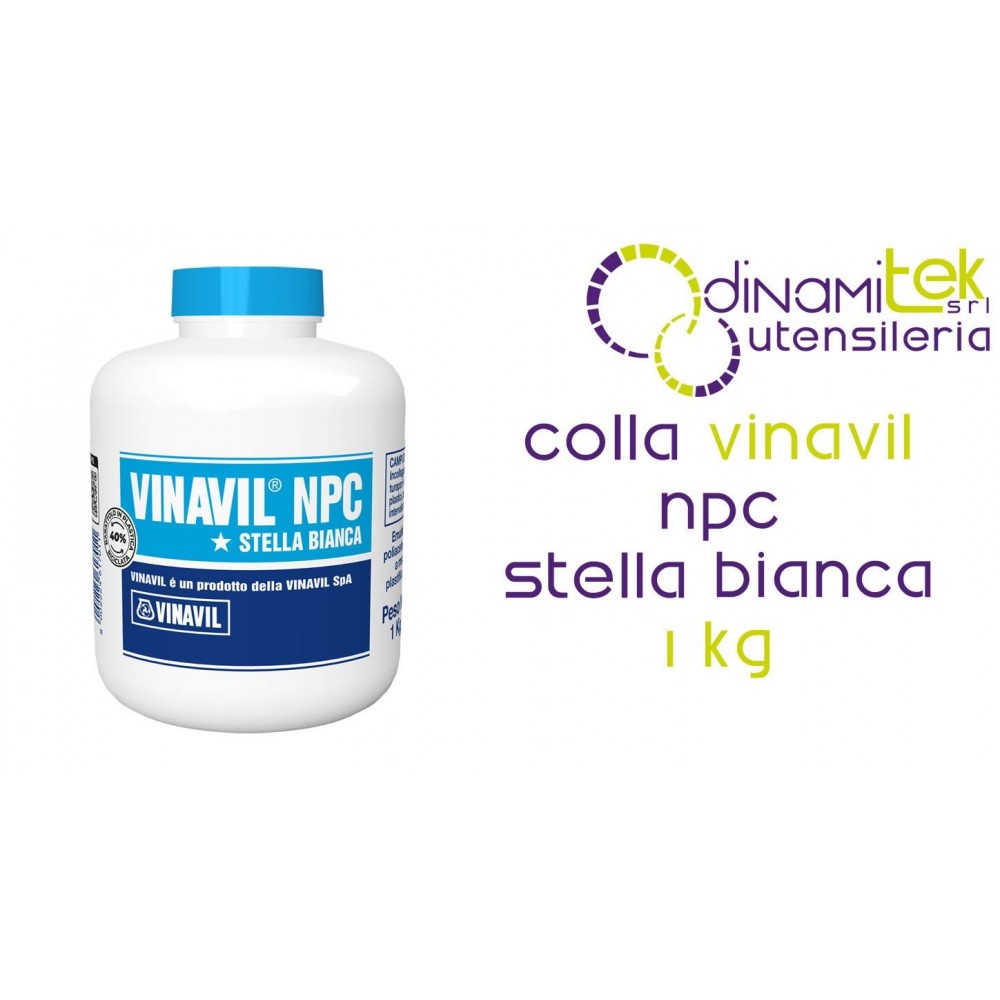 COLLA VINAVIL NPC STELLA BIANCA 1 KG ADESIVO VINILICO PER LEGNO E CARTA Dinamitek 1