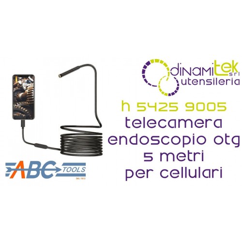 ABC TOOLS H 5425 9005 TELECAMERA ENDOSCOPIO OTG 5M PER CELLULARI Dinamitek 1