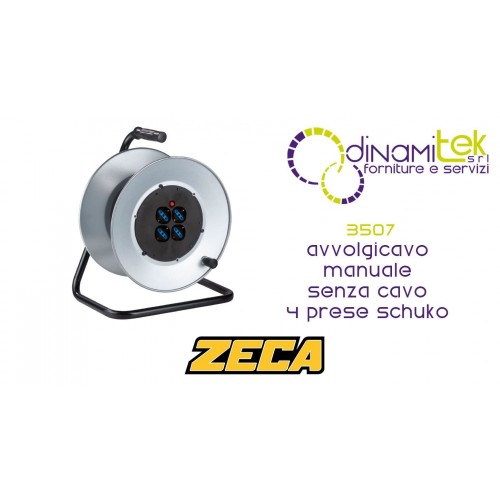 ZECA 3507 AVVOLGICAVO MANUALE SENZA CAVO CON 4 PRESE SCHUKO Dinamitek 1